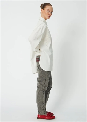 Loose skjorte with embroidery anglaise Hvid Stella Nova 